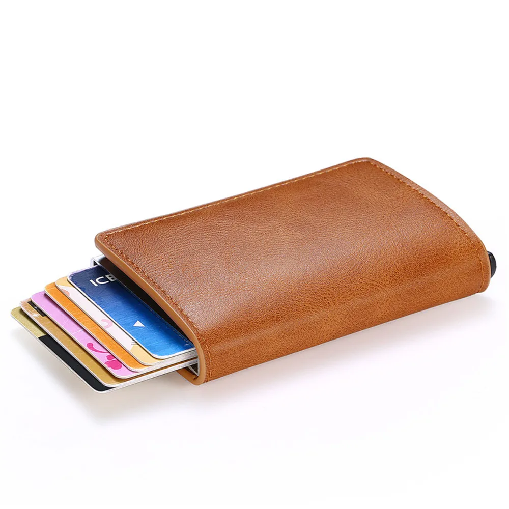 BISI GORO, умный кошелек для мужчин и женщин, алюминиевая коробка, кредитный держатель для карт, мини-кошелек, безопасность, RFID держатель, всплывающий клатч, Чехол для карт