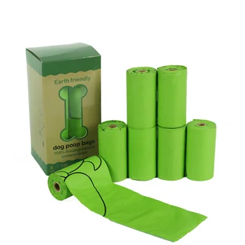 

Compostable corn starch biodegradable poop bags Cornstarch Earth Friendly 8 rolls 120 Counts Scented Garbage Bag Cat Waste Bag