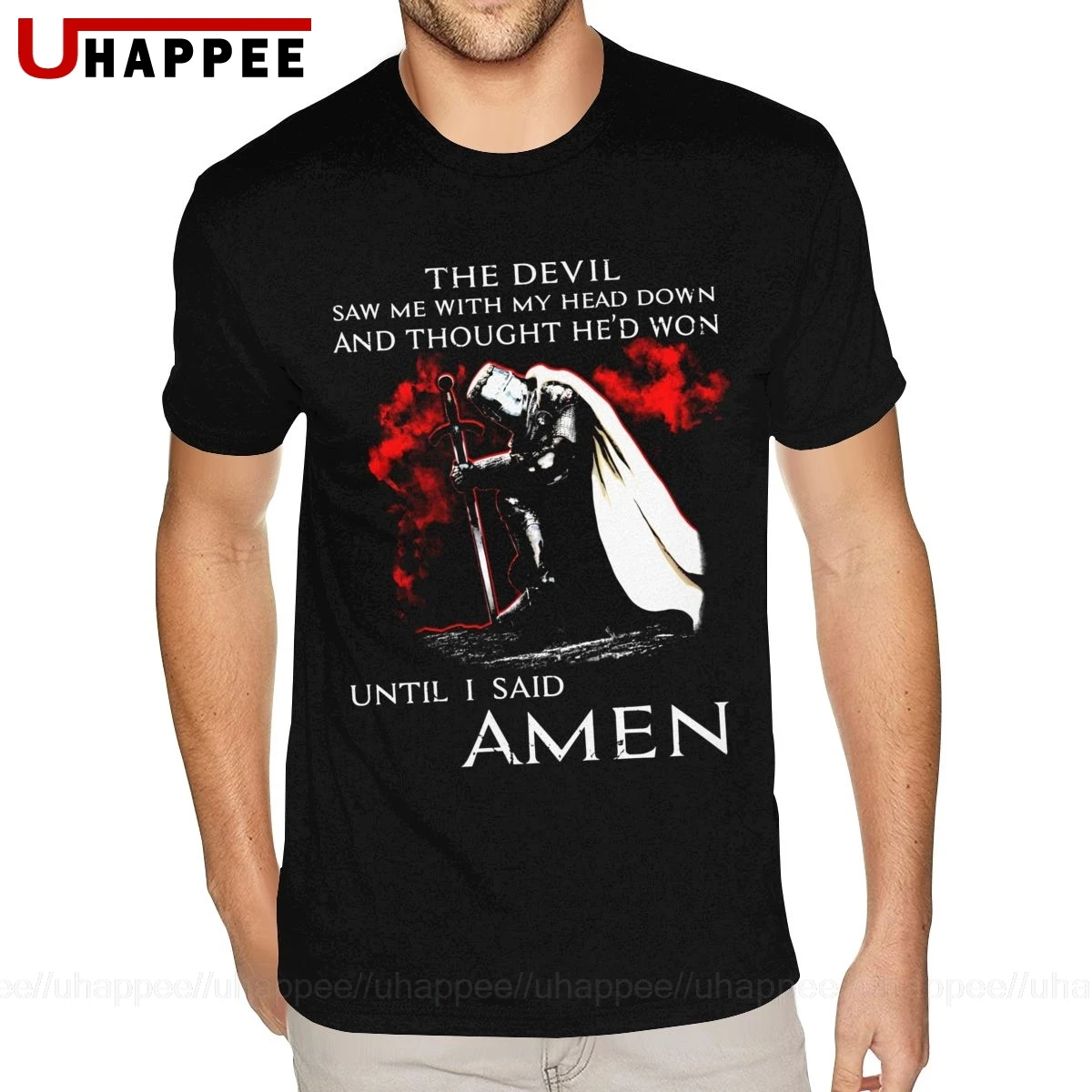 Забавная Рождественская футболка Knight Templar The Devil Saw Me Мужская 5XL с коротким рукавом