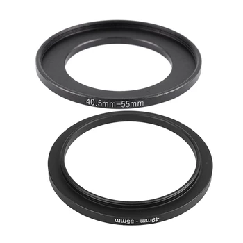

2Pcs Replacement Camera Metal Filter Step Up Ring Adapter - 49Mm-55Mm & 40.5Mm-55Mm