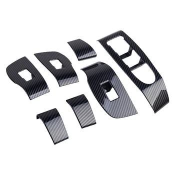 

DWCX 7Pcs Car LHD Carbon Fiber Style Car Inner Window Switch Panel Cover Trim Moulding Fit for Mazda 3 2019 2020