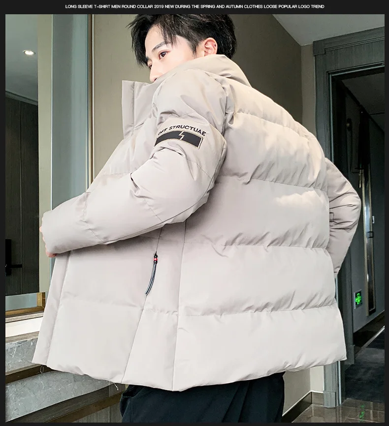 19 Autumn And Winter New Style Cotton-padded Clothes down Coat Korean-style Trend Stand Collar Cotton Coat Cotton-padded Jacket