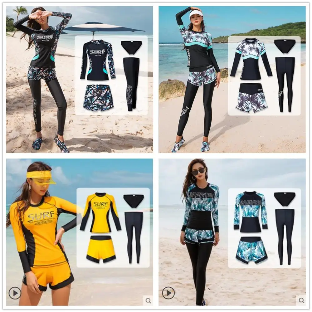 Скромный burkini Мусульманский купальник женский полный Купальник 4 шт.