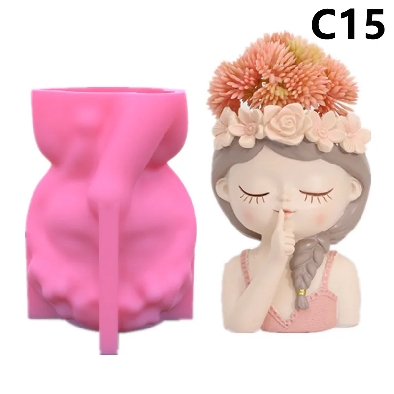

Silicone Mold Quiet Girl DIY Resin Keychain Pendant Epoxy Resin Molds For Jewelry Making Tools Handmade Craft C15