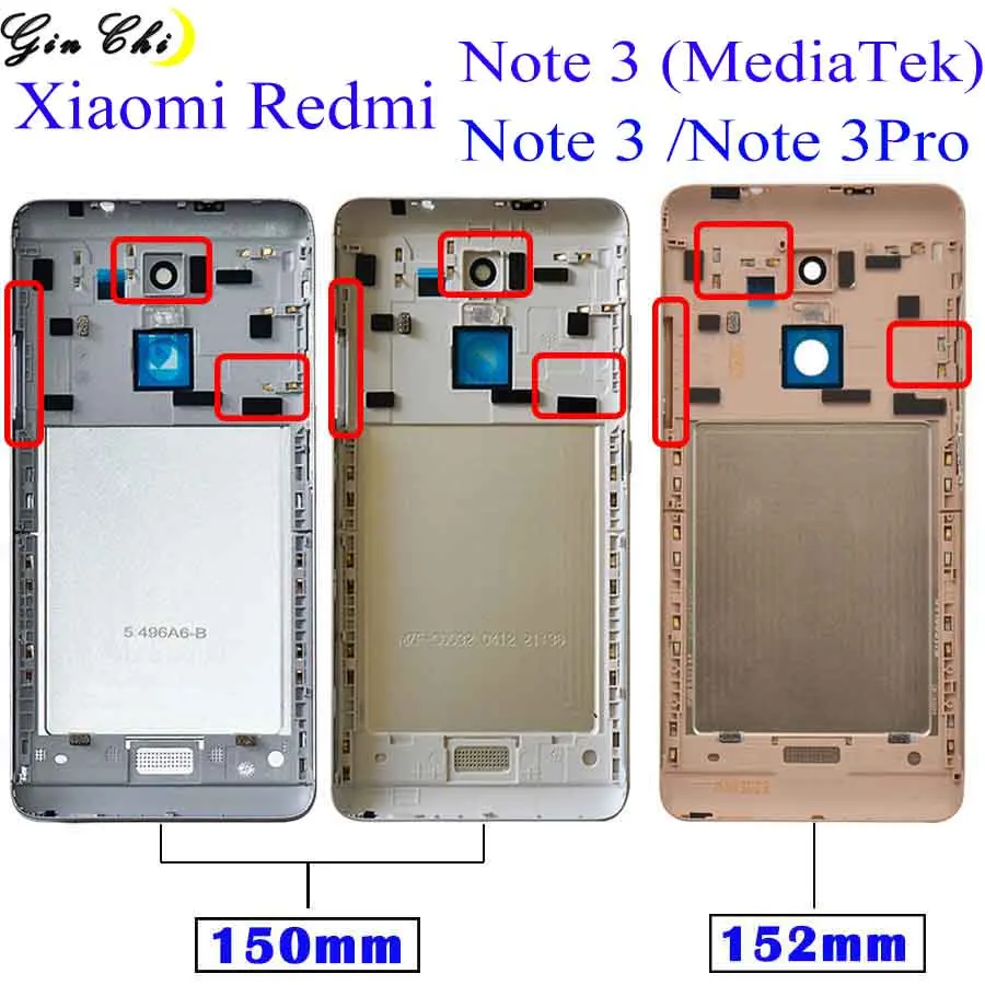 Original Redmi Note 3 battery cover Door Back Pro Battery Replacement Parts 150mm 152mm Cover case | Мобильные телефоны и