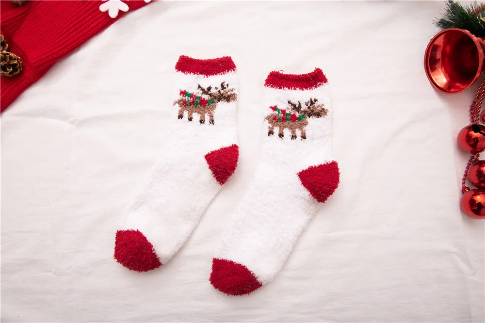 Jeseca, рождественские носки для женщин, подарки для девушек, зимние плотные теплые носки, милые носки с мультяшными животными для девочек - Цвет: 4