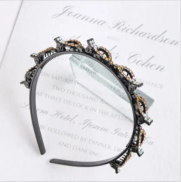 Double Bangs Hairstyle Hairpin Hairband Hair Decoration Clips Hoop Headbands for Women Barrettes Hairstyle Hair Accessories Champagne crystal
