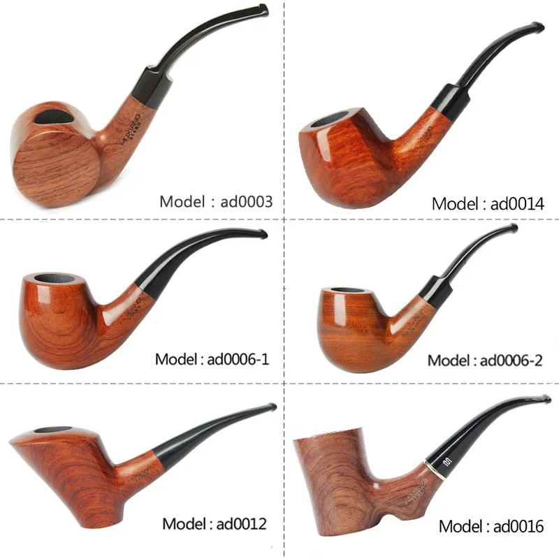 14 Types Handmade Rosewood Tobacco Pipe with 10 Smoking Tools Accessories Kit
