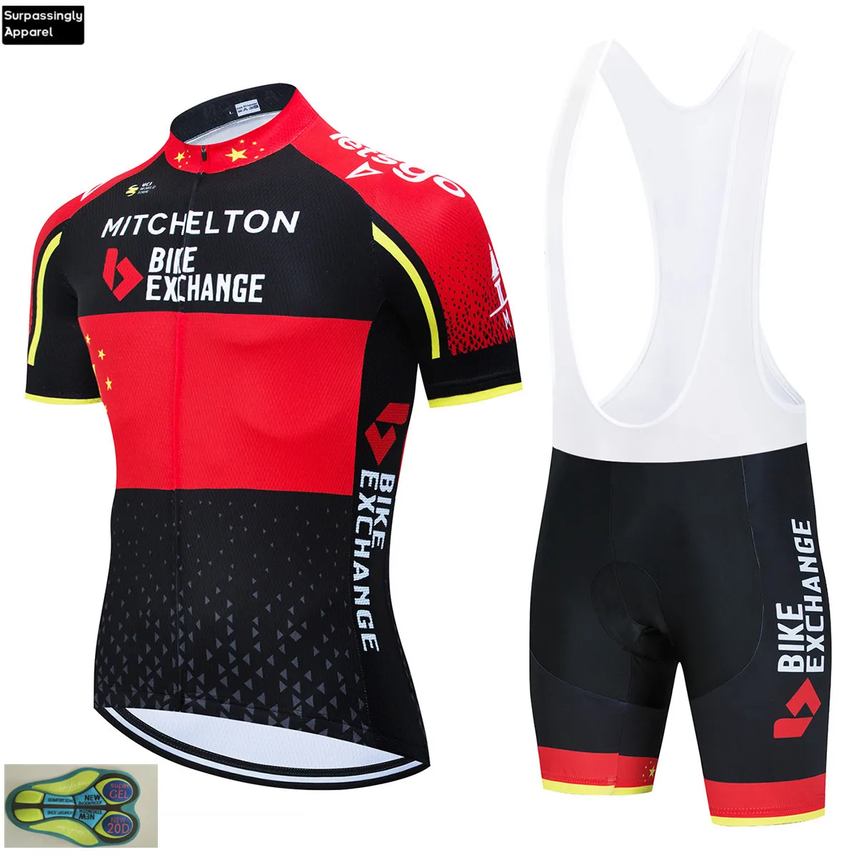 

2020 Red MITCHELTON Cycling Team Clothing 20D Gel Pad Shorts Bike Jersey Mens Quick Dry Bicycle Wear Summer Pro Cycling Jerseys