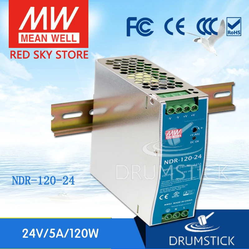 

Ship from USA MEAN WELL NDR-120-24 24V 5A meanwell NDR-120 120W Single Output Industrial DIN Rail Power Supply