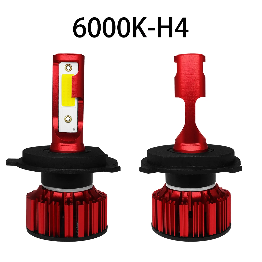

LSlight 2PCS H4 Headlight Bulb HI/LO Beam 9003/HB2 Conversion Kit COB Auto Fog Lamps 12V 6000K Car Front Running Head Lights