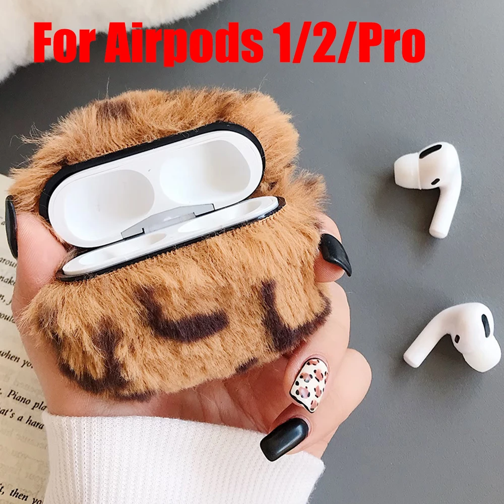 LAPOPNUT сексуальный леопардовый пушистый меховой чехол для наушников Apple Airpods 1/2