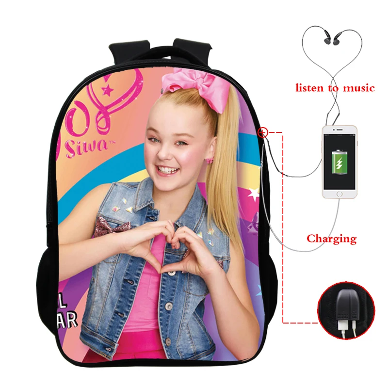Школьная сумка JoJo siwa для девочек рюкзаки с USB школьная и мальчиков детская