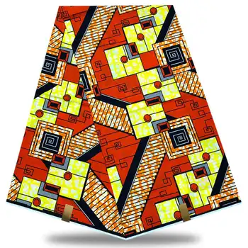 

2020 Latest 100% Cotton African wax Fabric Ghana Wax For wedding dress High Quality Nigeria Wax Patchwork Sewing 6 yards