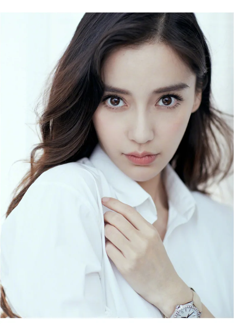 Стиль ANGELABABY Angelababy стиль знаменитостей длинный стиль похудение белая женская блузка платье