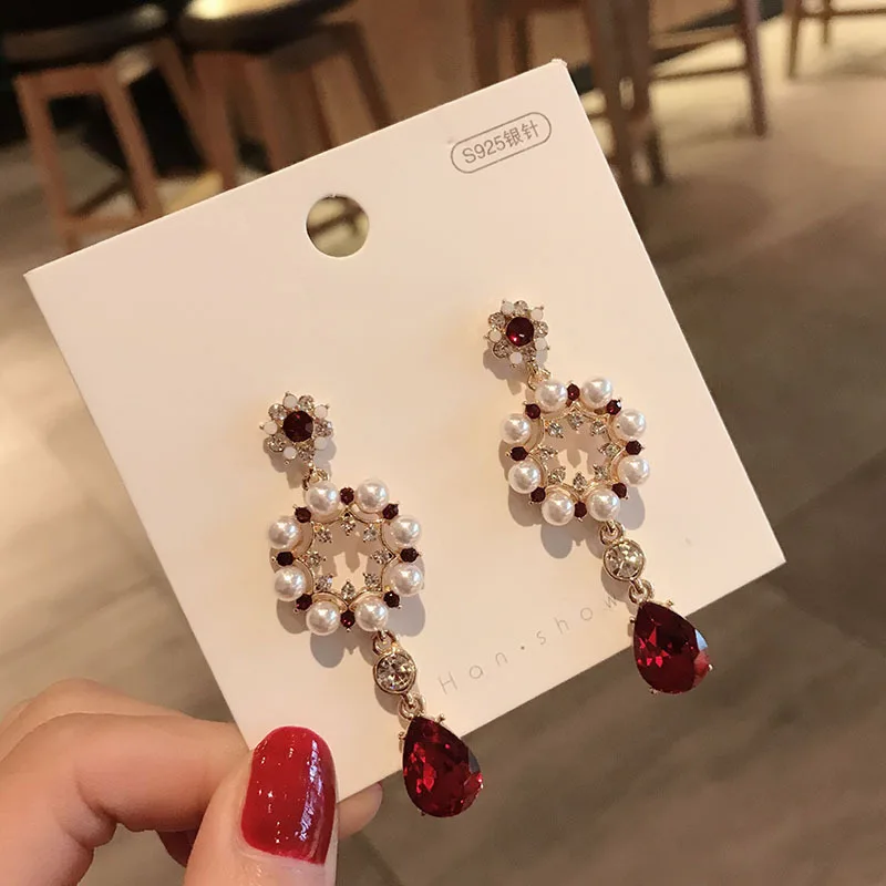 Новое поступление 2019 винтажная Капля воды женские серьги-подвески симметричные