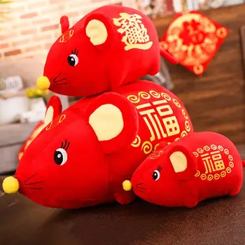 

Chinese New Year Stuffed Cotton Mouse Rat Soft Doll Toy Home Party Decor Dolls Toy Birthday Gift For Children Kids