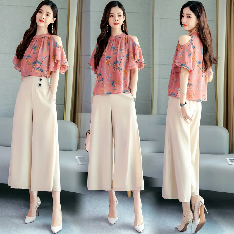 

Casual Fashion Loose Pants Set 2019 Summer Cool Comfortable Elegant Elegant Two-Piece Set