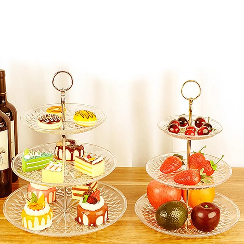 

Practical 3 Layers Cake Stand Candy Cake Fruits Pastry Placed Plate Wedding Birthday Party Cupcake Stands Dessert Placed Tool