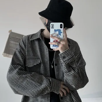 

Men's Long Sleeve Shirt 2020 Handsome Loose Long Sleeve Plaid Retro Shirt Hip Hop Youth Personality Fashion Trend Men's Wear