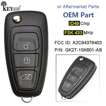 Keyforkess 433.92MHz FSK GK2T-15K601-AB muslimoem/Aftermarket portachiavi a distanza per Ford Transit Custom Tourneo Custom 2016-20