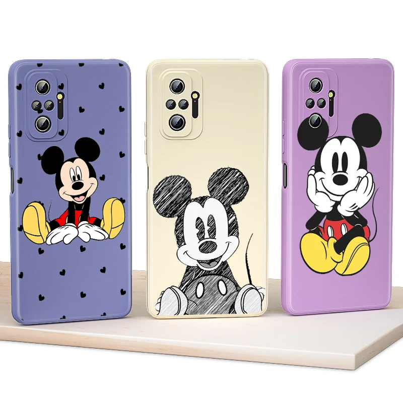 Liquid Silicone Soft Cover Cool Mickey Mouse For Xiaomi Redmi Note 10 10T 9 9T 8T 9S 8 7 6 5 5A Pro Max Phone Case | Мобильные