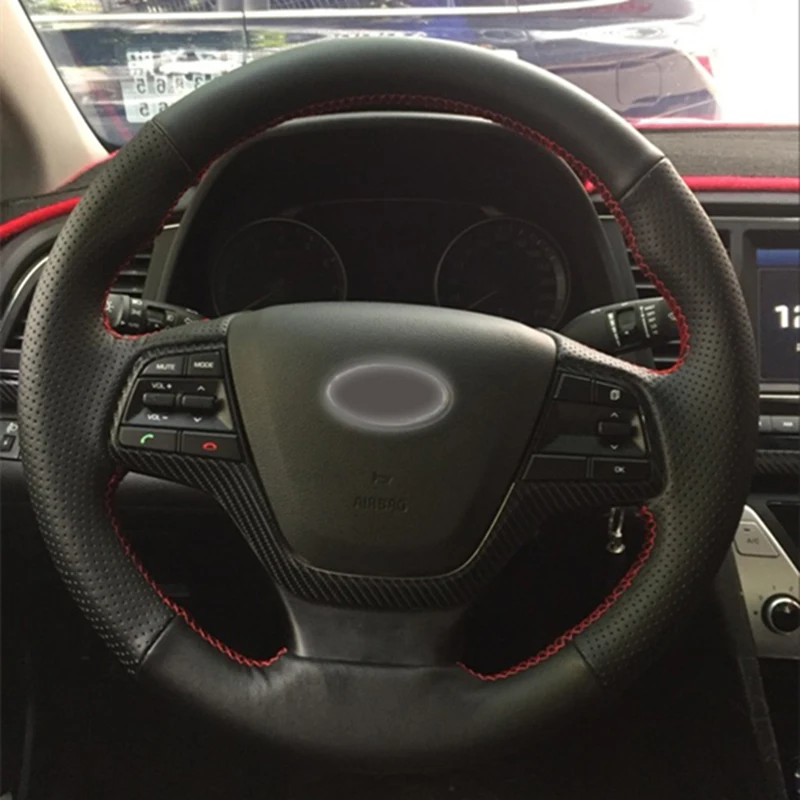 Чехол WCaRFun из искусственной кожи для руля Hyundai Elantra 4 2016 2017 Solaris Accent 2018|Чехлы на руль|
