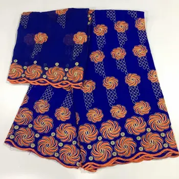 

swiss lace fabric blue&orange nigerian lace fabrics for wedding swiss voile lace african fabrics ewing material 7yard