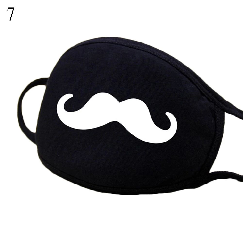 1PC Women Men Black Cartoon Mouth Mask Teeth mouth Half Face Mouth-Muffle Washable Masks Cute Children Covers | Аксессуары для