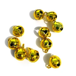 Cloche ronde en métal doré et argenté, 10 pièces, pour bricolage, accessoires de poupée, 6/8/10/12MM 