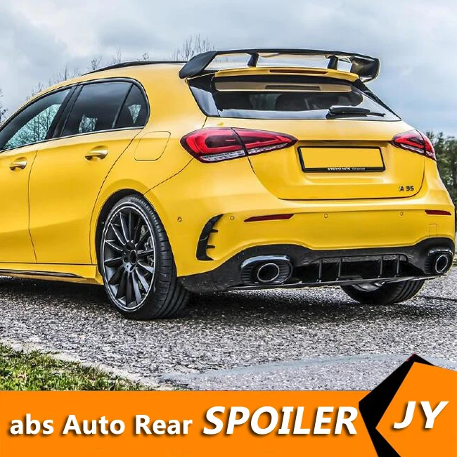 Для W176 спойлер- Mercedes-Benz W176 A-class A180 A200 надрезаемая подкладка, ABS Пластиковый материал заднее крыло автомобиля Цвет задний спойлер