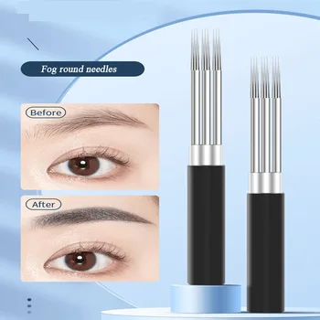 

10pcs New Product Microblading Needles Black Three Round Needle for Semi Permanent Makeup Embroidery Eyebrow Lip Tattoo Tools