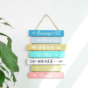 

1PCS Sign Tag Pendant Creative Wooden Sign Tags Hanging Ornaments Christmas Happy New Year Wedding Party Home Decor with Rope