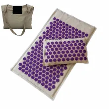 Акупрессура коврик подушка для облегчения боли в спине Акупунктура подушка массаж лотоса Спайк коврик с сумкой для переноски