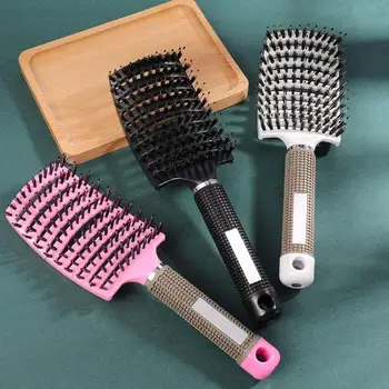 

7 Color Comb Women Hair Scalp Massage Comb Bristle Nylon Hairbrush Wet Curly Detangle Hair Brush for Salon Hairdressing Tools
