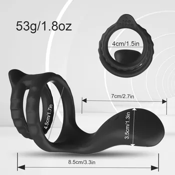 Vibrating Penis Massager Ring Dildo Vibrator Sex Toys for Men Male Masturbator Chastity Belt Cock Ring Vibrator for Men Sex Shop 5