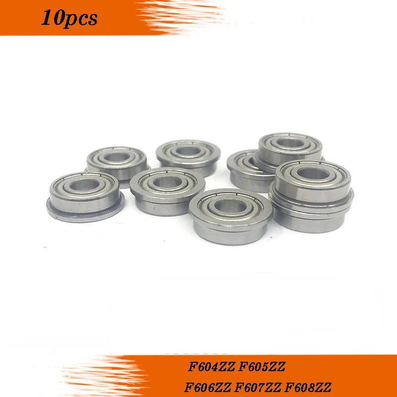 Free Shipping 10pcs F604zz F605zz F606zz F607zz F608zz Flange Ball