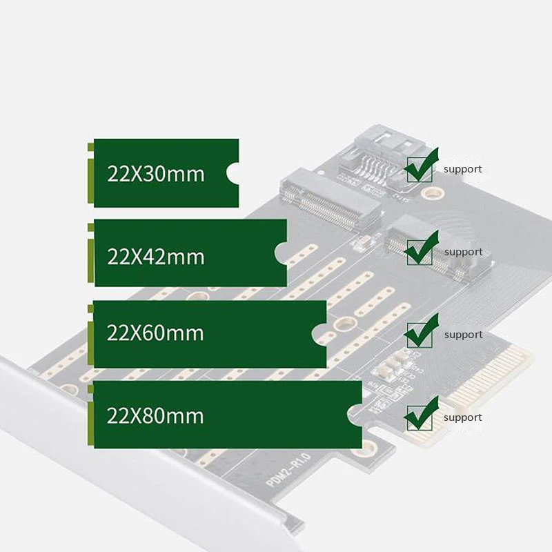 M.2 NVME к PCI E 3 0 X4 карта расширения два канала порта Поддержка и SATA протоколы 4 ТБ