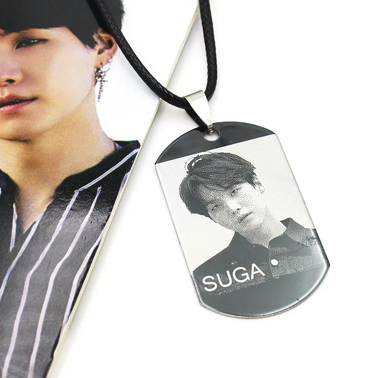 Kpop Bangtan ожерелье для мальчиков альбом ожерелье K-POP ювелирные изделия, подвески, аксессуары ювелирные изделия для мужчин и женщин подарок для фанатов - Окраска металла: H