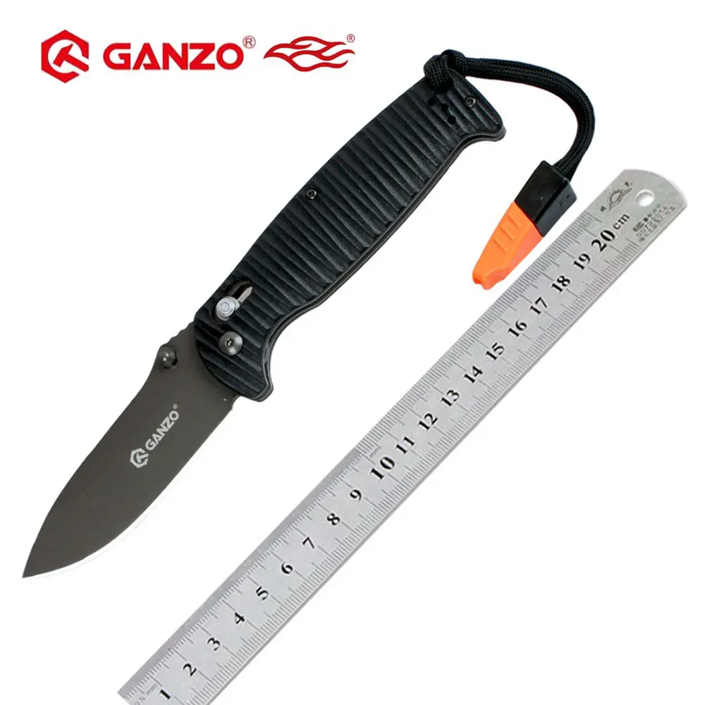 Складной нож Ganzo G7413P 440C G10 с ручкой 58 60HRC со свистком карманный тактический
