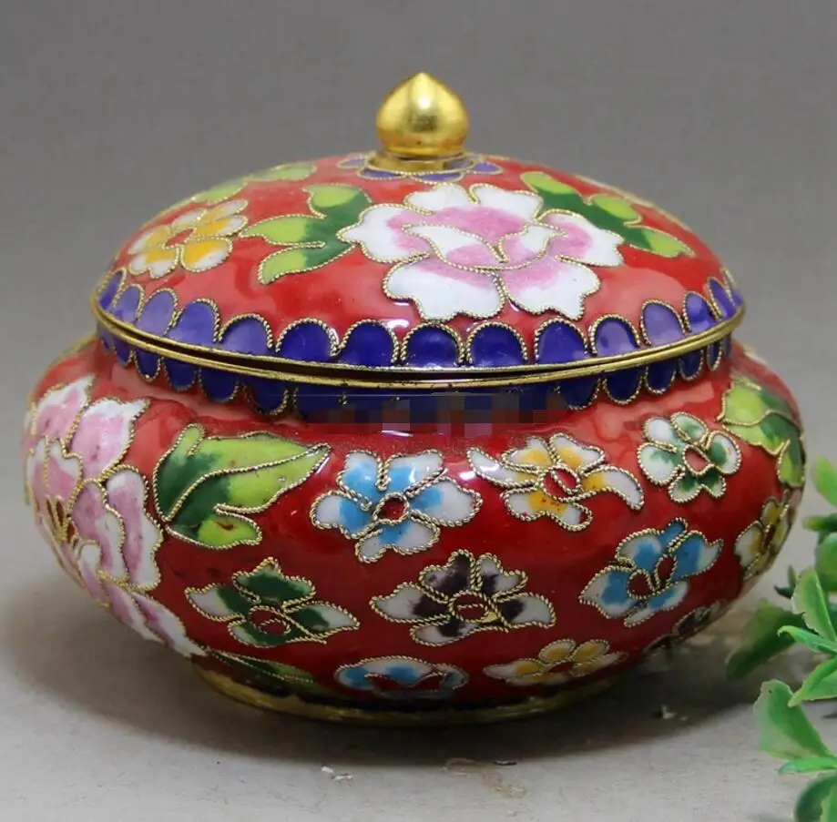 Copper Statue Wholesale collection antique antique crafts manufacturers direct sales exquisite Cloisonne storage tank ornaments 2