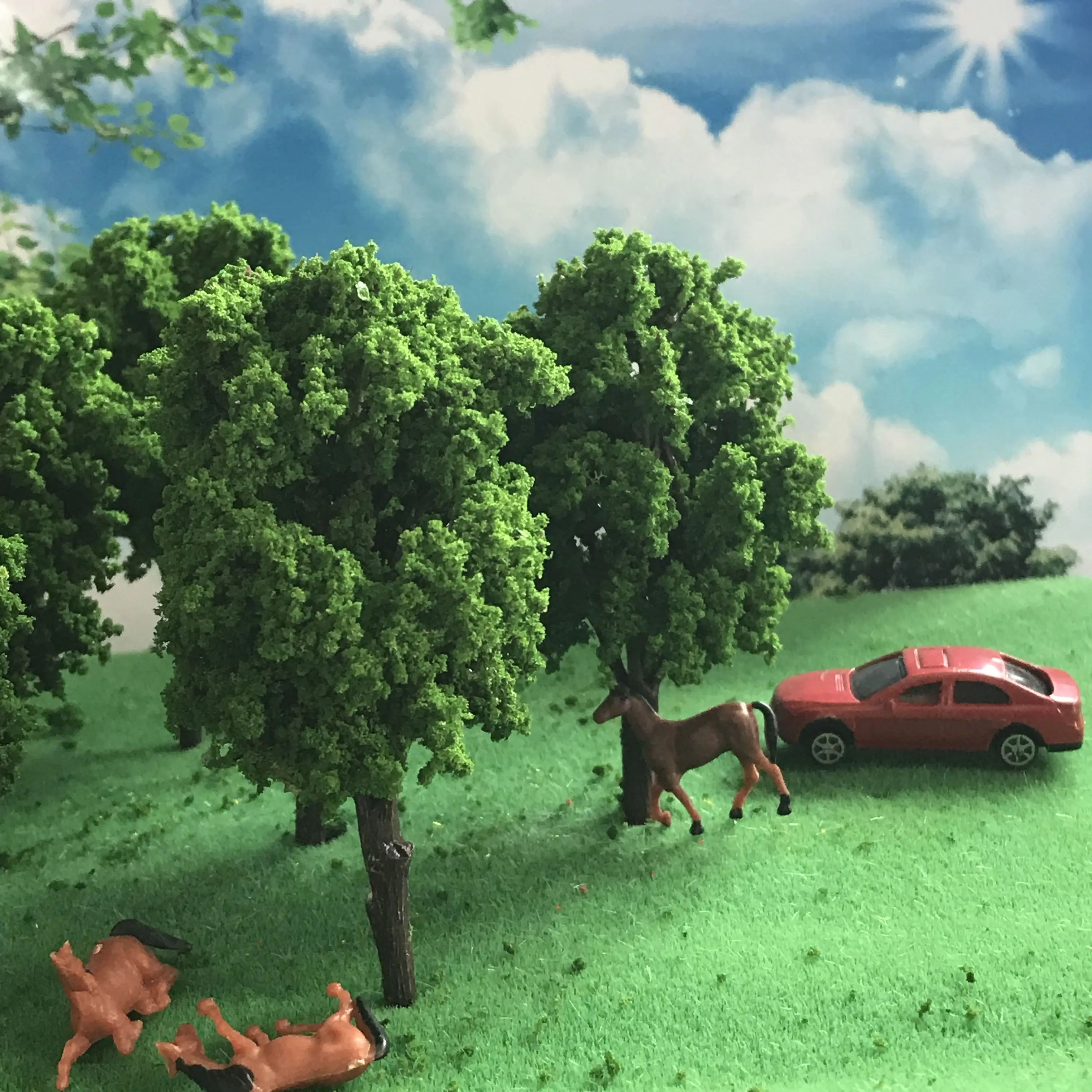 

Train scene landscape model DIY model material model tree