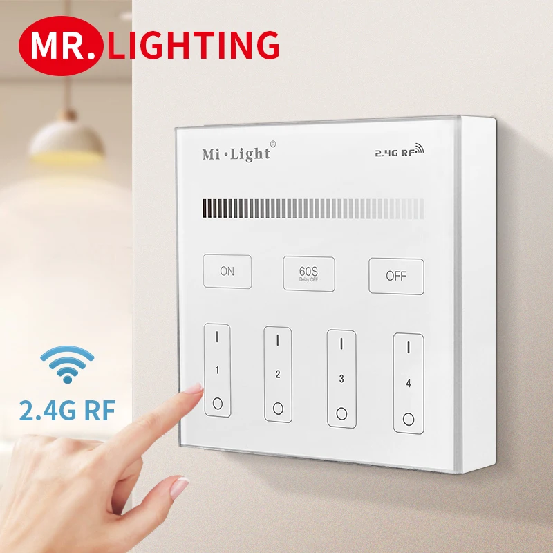 

Intelligent control panel dimmer B1 touch control 2.4G WIFI intelligent control wiring-free LED light bar controller dimmer