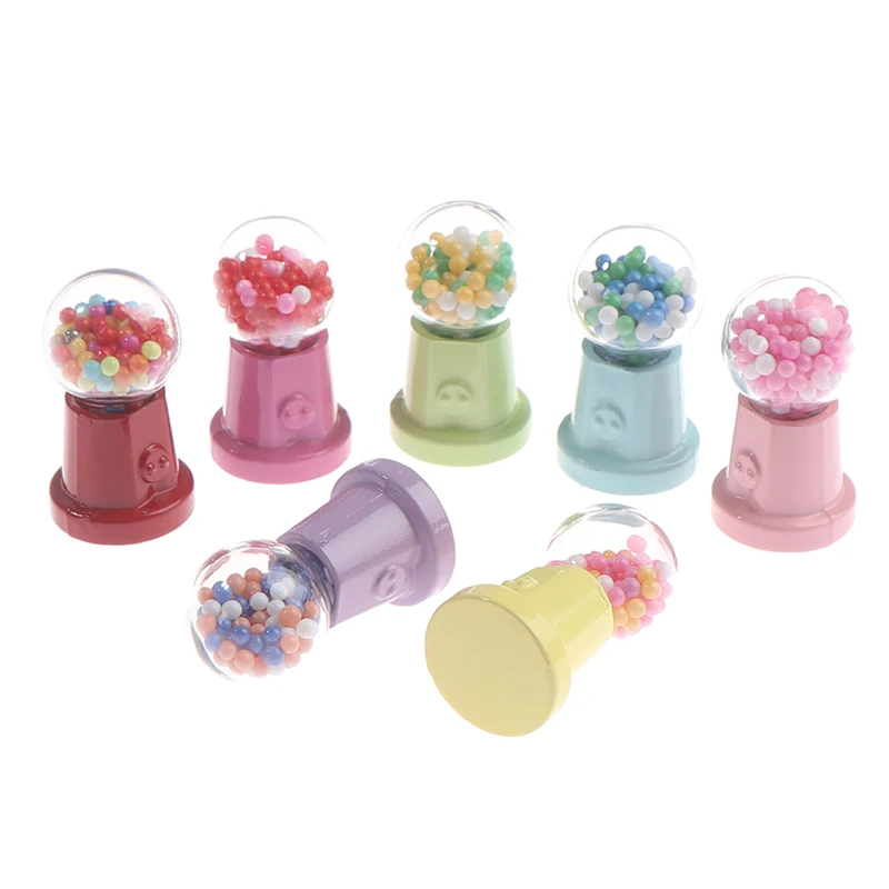 

1/3/4pcs DollHouse Miniature Food Snacks Pretend Play Furniture Toy Candy Glass Jar Candy Machine Doll house Child Gift Toys