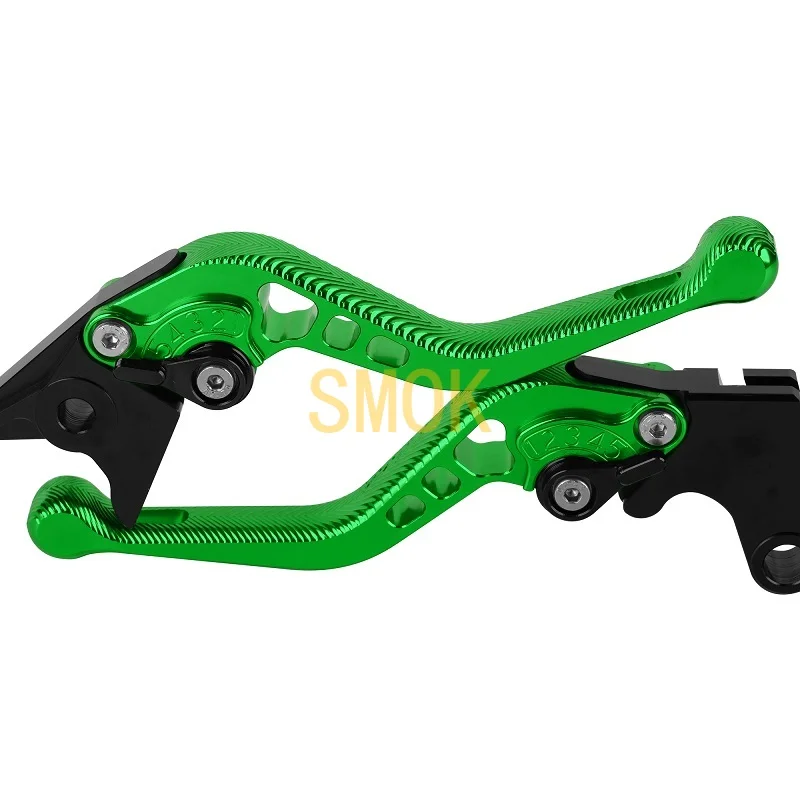 SMOK 3D противоскользящие тормозные рычаги сцепления для Kawasaki ZX7R/ZX7RR 1989-2003 ZX9 1994-1997 FJR1300 2003 Регулируемый ЧПУ алюминиевый сплав - Цвет: Зеленый