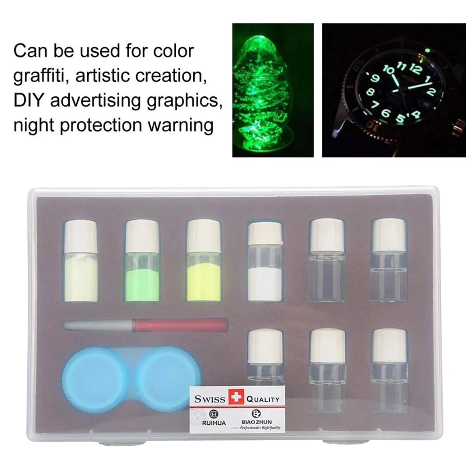 4 Color Professional Watch Luminous Fluorescent Powder Set Watch Repair Tool Mixing Liquid Night Warning Watch Part Repair