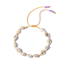 Новинка, Модный женский браслет, очаровательный, богемский, пляжный стиль, Повседневный, натуральная раковина, декоративная веревка, цепочка, женский браслет