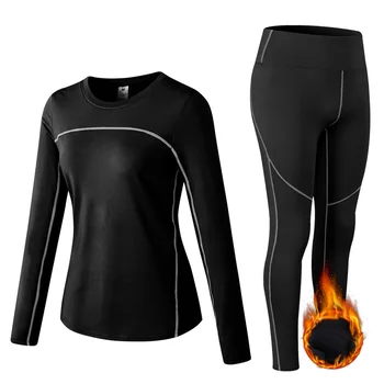 

Winter Thermal Underwear Sets Stretch Plus Velvet Ladies Clothes Warm Intimates Print Long Johns Women Solid Pajamas Set