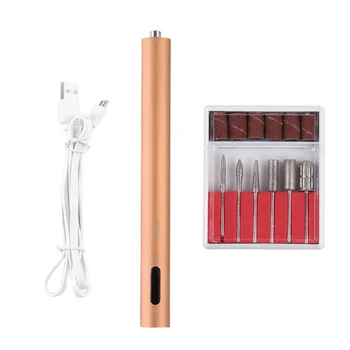 

Nail Drill Electric Nail Drill Machine Polish Pen USB Rechargeable With LED Light For Manicure Pedicure Polishing Shape Tools