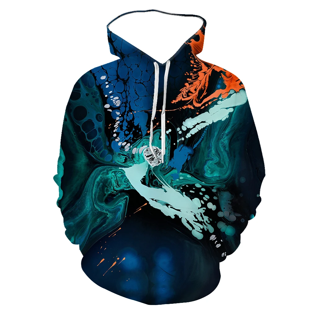 

Spring and autumn 3D abstract art style hooded fashion sports long-sleeved top hoodie men